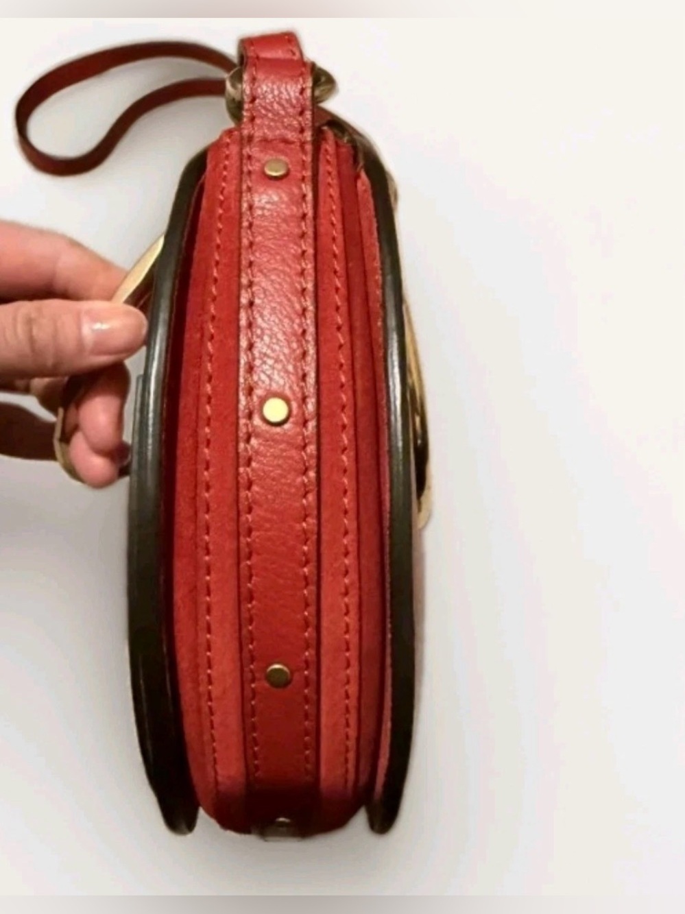 🔥100%Authentic Chloe Pixie Small Red Round Shoulder Crossbody Suede Leather Bag🔥 - Picture 10 of 13